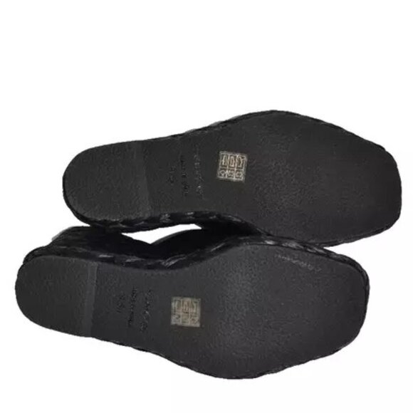 $350 VINCE Gilian Leather Wedge Sandal BLACK ESPADRILLES LEATHER 9.5 (MF12) - Picture 6 of 7